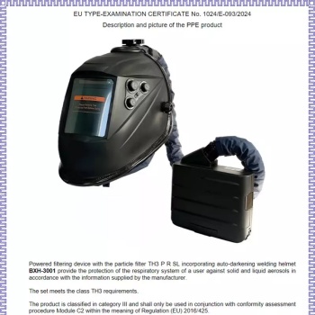 I respiratori PAPR (a ventilazione assistita) BXH-3001 di NEW AIR ottengono la certificazione CE, TH3 PR SL secondo EN12941